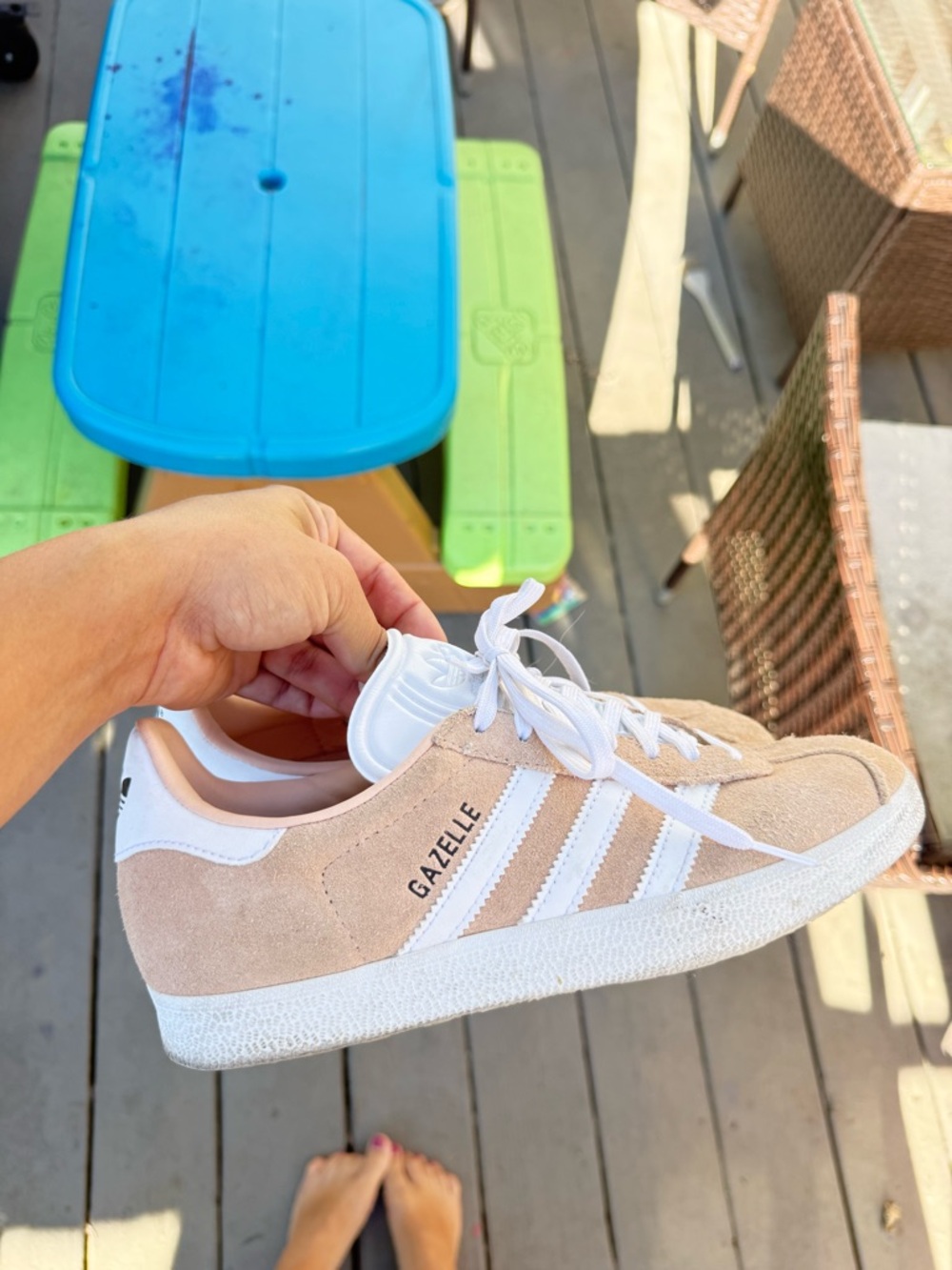 adidas Gazelle Women’s Suede Sneakers — Beige/White